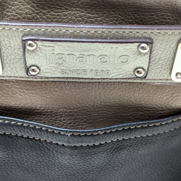 Tignanello, metallic, thick leather, color block, EUC! Gorgeous bag! - Picture 3 of 8
